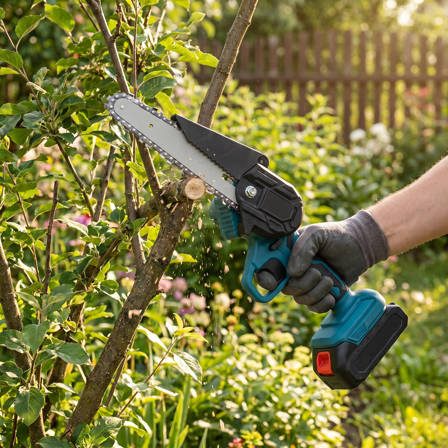 PLANTGROEN™  | 6" min draadloze elektrische kettingzaag 2x accu-aangedreven houtzaag oplaadbaar
